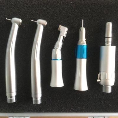 2 PCS Push Button High Speed Turbine and One Kit External Low Speed Contra Angle Air Motor Straight Handpiece