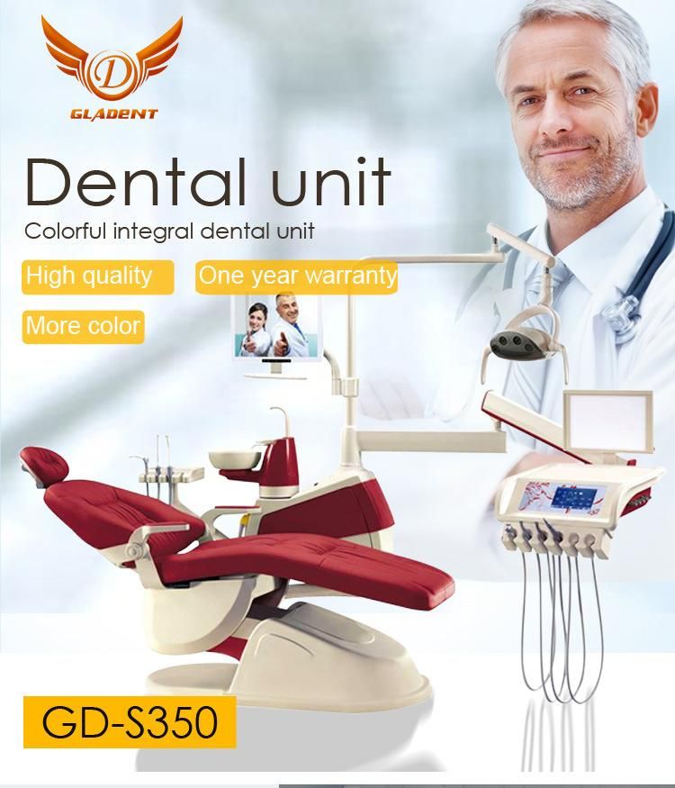 Ce & FDA Approved Gladent High Quality Colorful Dental Unit with LED Sensor Lamp (GD-S350)