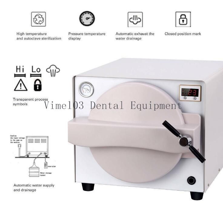 18L Dental Autoclave Steam Sterilizer Medical Sterilization Dental Lab Equipment