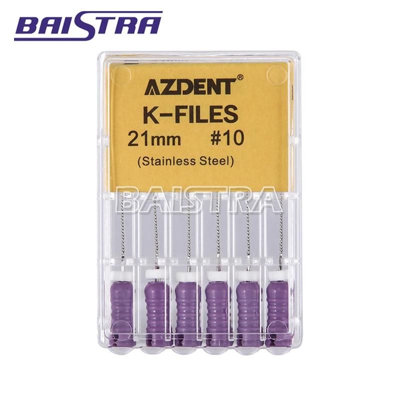 Azdent Hot Selling Dental Stainless Steel K Files 10# 21mm