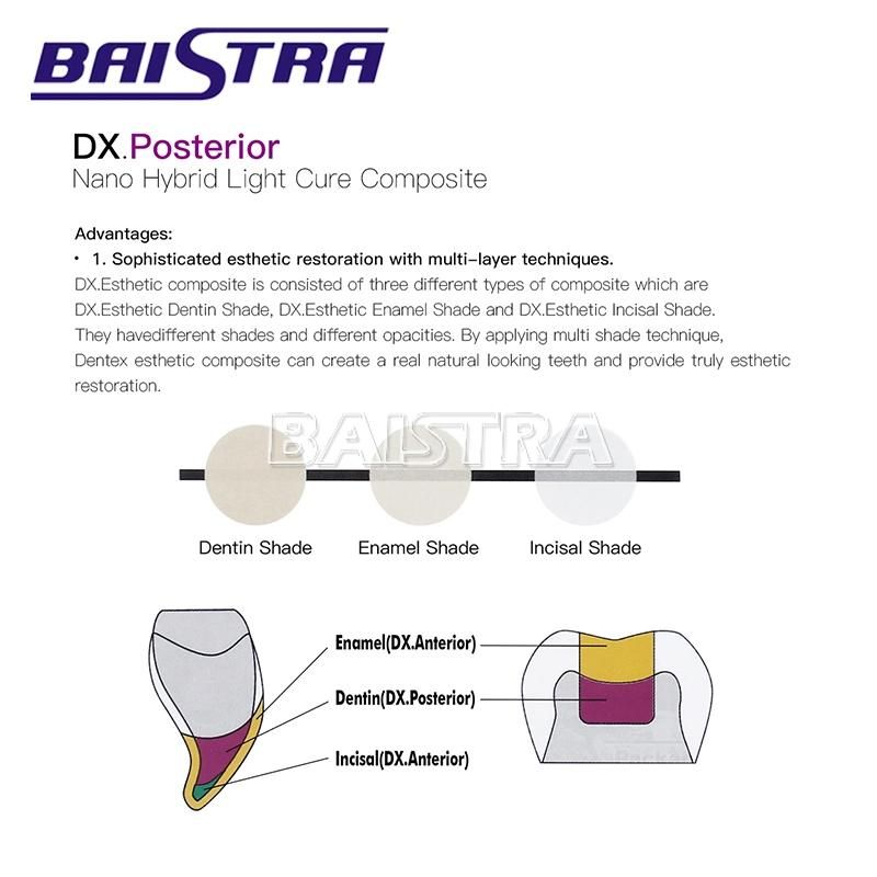 Dentex Posterior Dental Light Cure Composite Syringe Dentin A1