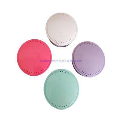 Oval Shaped Dental Orthodontic Retainer Denture Box with Mirror