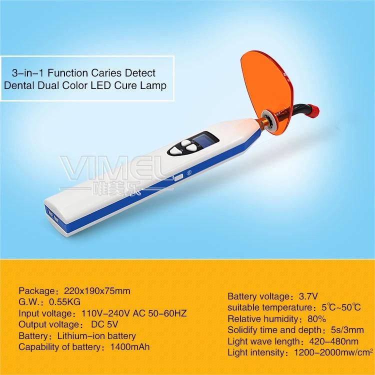 Dental 2-1 Caries Detection Diagnostic Curing Light Lamp