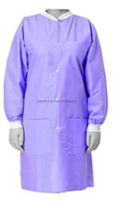 Wholesale Non Woven Disposable Medical Lab Coat Three Pockets