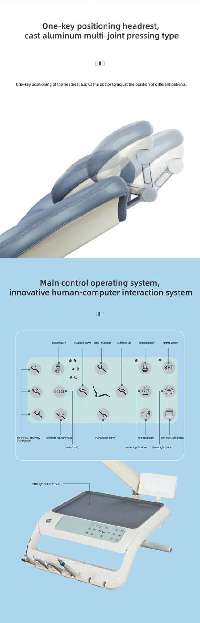 Left Hand Dental Unit with LED Sensor Light