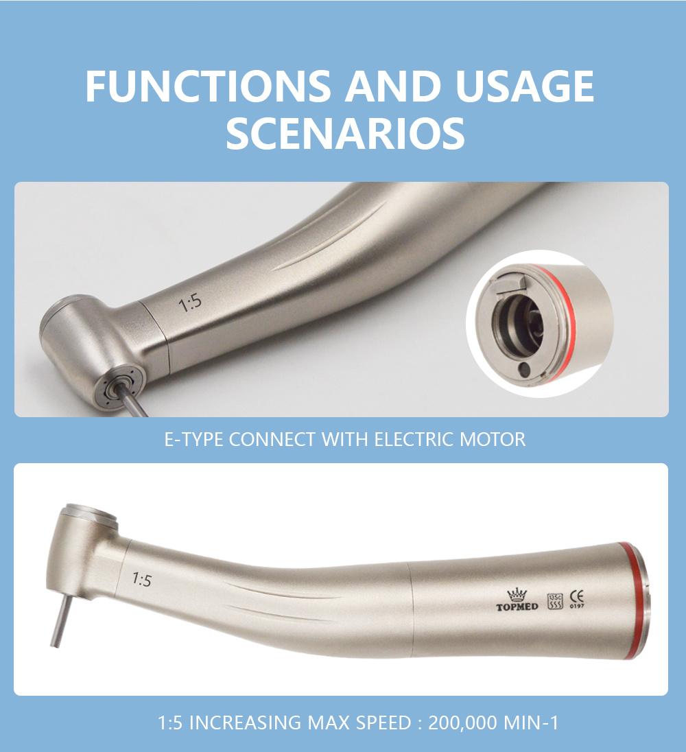 Internal Cooling Fan 1: 5 Increasing Contra Angle Handpiece with LED