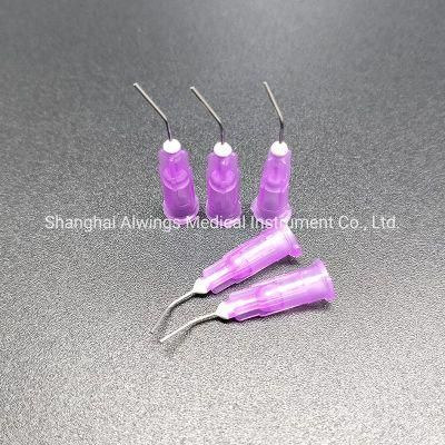 Dental Disposable Pre-Bent Irrigation Needle Tips Purple