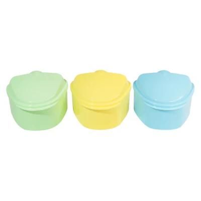 Colorful Denture Container Bath Box with Strainer for Travel Office Household