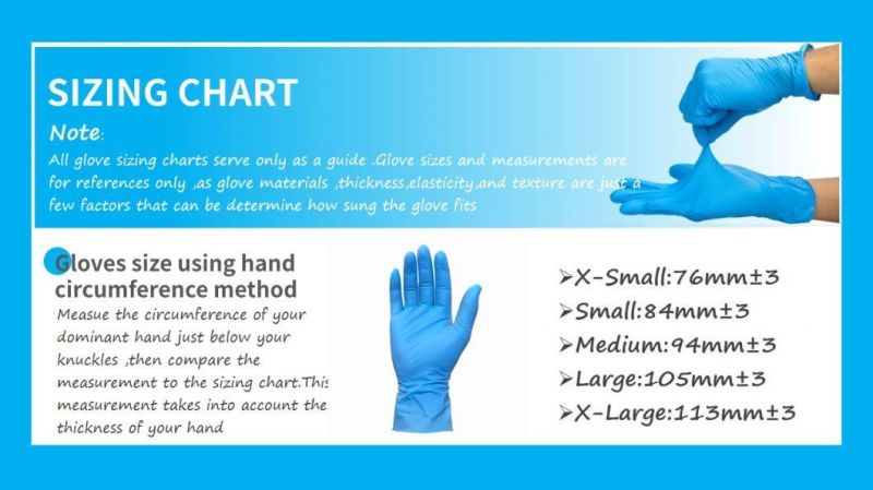 5 Sizes Wholesale Top Industrial Nitrile Exam Gloves Blue Powder Free New Type Disposable Nitrile Gloves