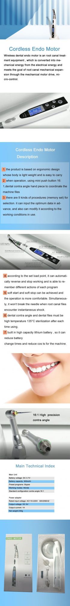 Durable Wireless Endodontic Equipment X Smart Easy Endo Motor