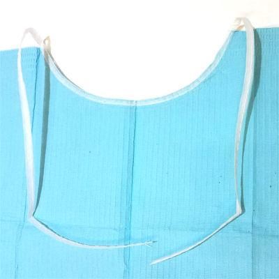 Disposable Dental Tissue/Napkin Waterproof Medicalblue Dental Bibs with Tie