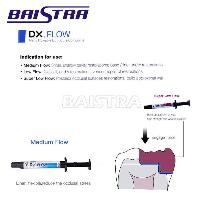 Popular Used Dentex Flowable Dental Light Cure Composite Syringe