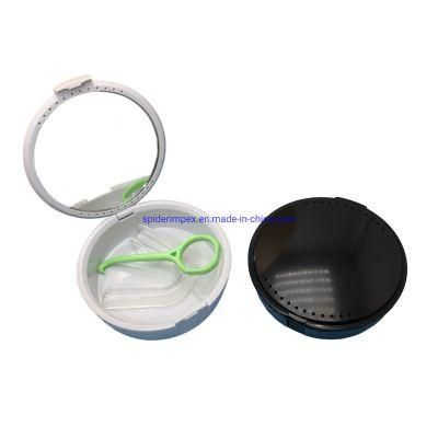 Wholesale Custom Logo Round Dental Retainer Case with Mirror