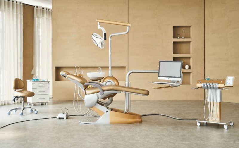 Luxury Gold Design Multifunctional Implant System Dental Unit Chair