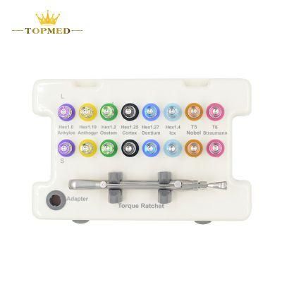 Dental Implant Universal Torque Wrench Ratchet Kit and Screw Drivers Prosthetic Kit