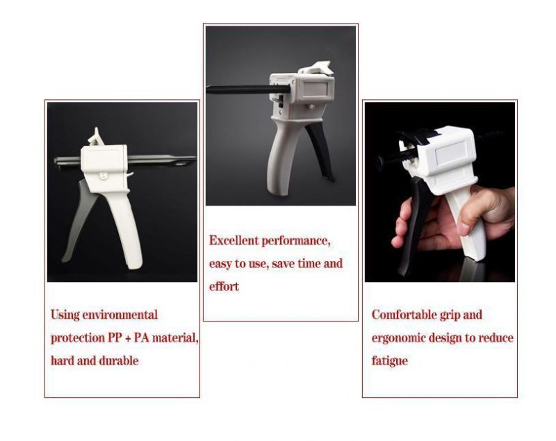 Dental Impression Material Dispensing Gun Mixing Tray Silicone Dispenser