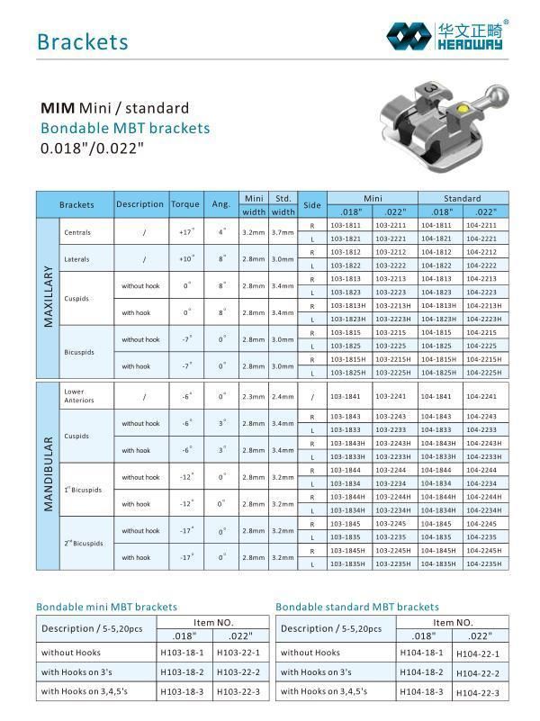 Orthodontic Bracket Lower Incisor Orthodontic Bracket