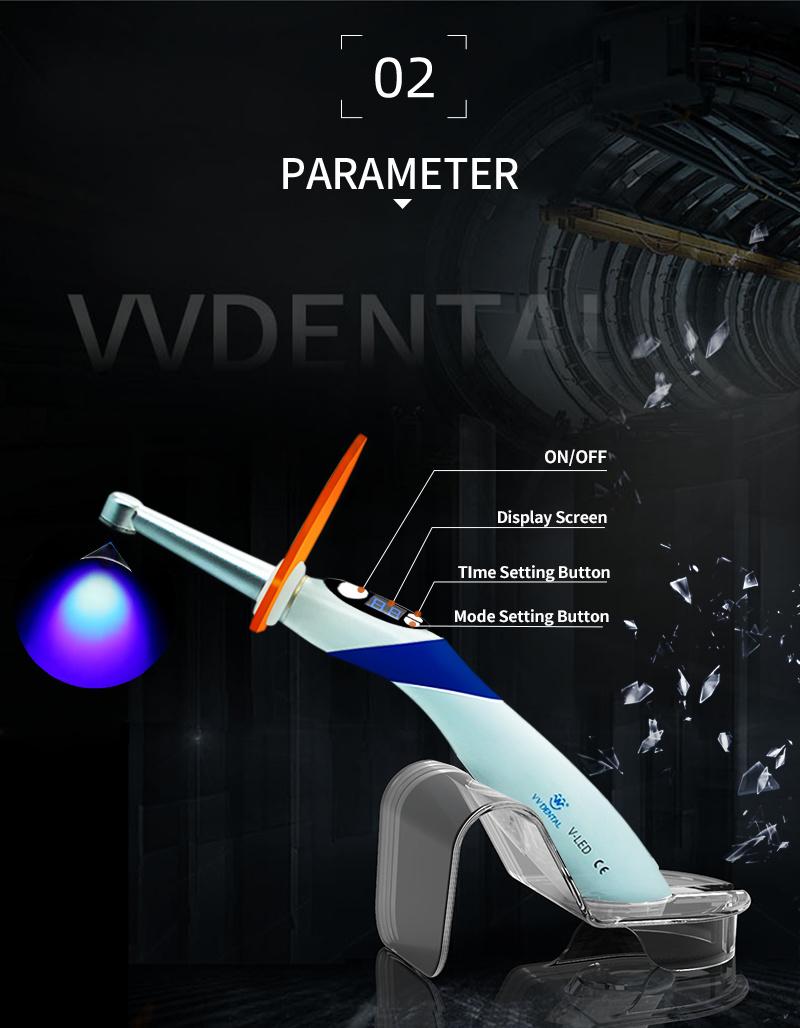 VV Dental High Quality Wireless Cordless 1s LED Light Woodpecker Cure Dental Equipments Handpiece Dental Curing Light