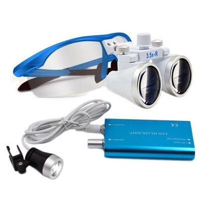 Dental Factory Supply LED Light Headlight Dental Loupe 2.5X/3.5X Glass Magnifier