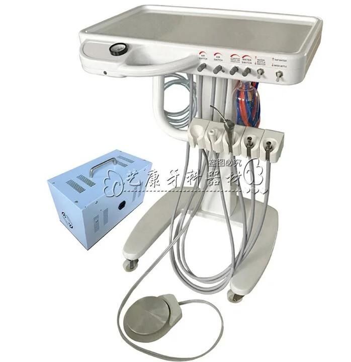 Dental Mobile Delivery Cart Unit / Trolley +Oilless Air Compressor