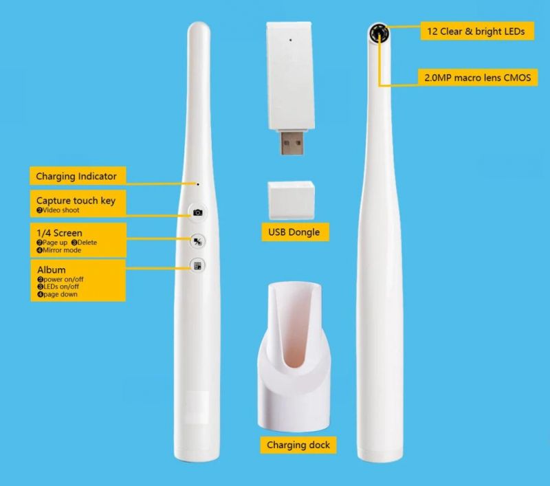 Hot Sale 1080P High Resolution Glass Sealed Ultra-Thin Lens Wireless Oral Camera