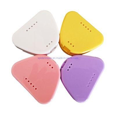 Plastictriangular Dental Mouth Guard Travel Storage Box for Dental Clinic Use