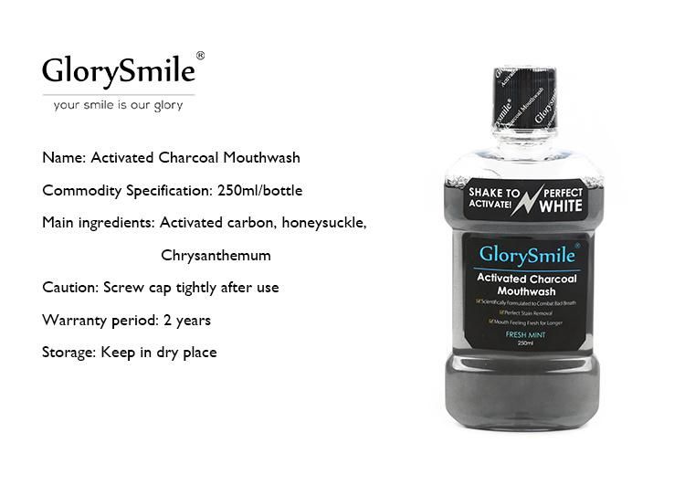 Fresh Breath Oral Care Activated Charcoal Teeth Whitening Mouthwash