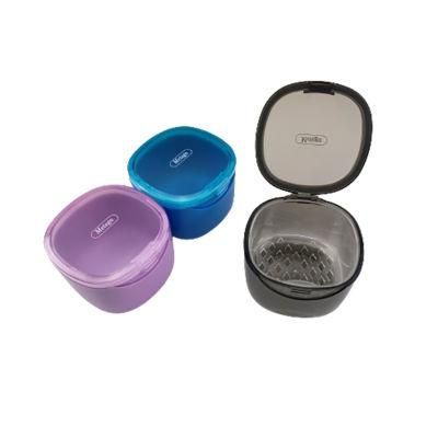 Square Shape New Arrival Denture Orthodontic Aligner Retainer Bath Container Box with Basket