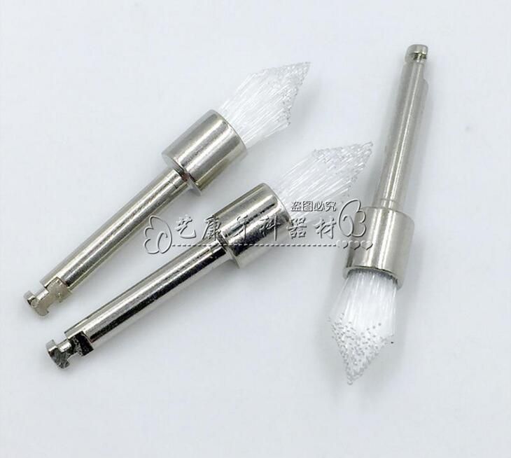 Dental White Nylon 2.35mm Tapered & Latch Flat Polishing Prophy Brushes