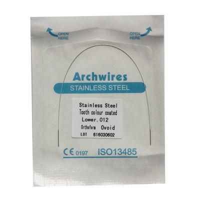 Dental Consumables Orthodontic Metal Thermal Activated Niti Archwire with Ovoid Form