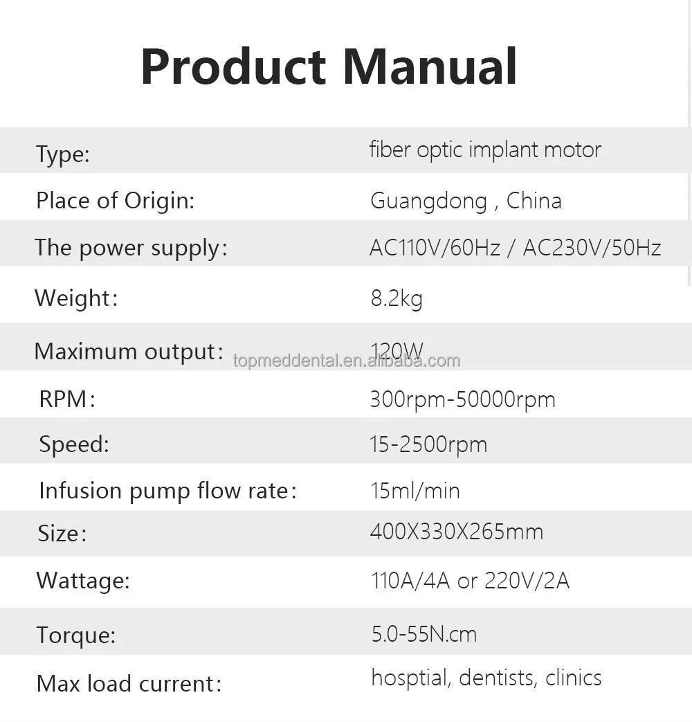 Dental Surgical Motor Medical Equipment Fiber Optical Implant Motor