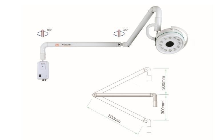 Wall-Mounted Shadowless Dental LED Operating Lamp Examination Light