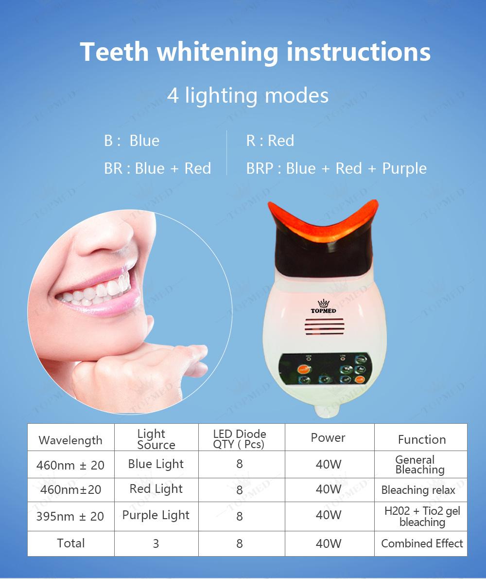 Three Colors Function LED Light Lamp Teeth Whitening Bleaching Machine