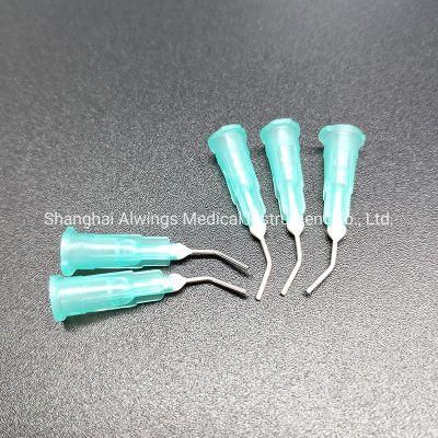 Dental Disposable Pre-Bent Irrigation Needle Tips Sky Blue 23G