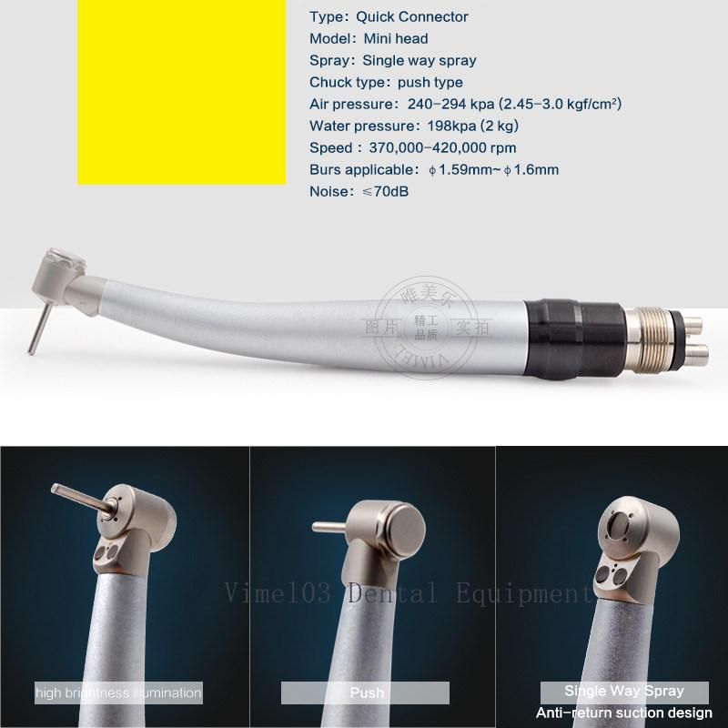 Mini Head LED Dental High Speed Handpiece Turbine