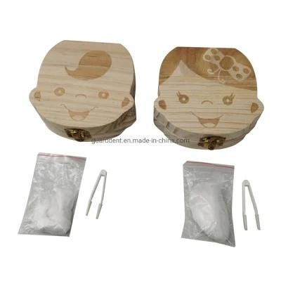 Wooden Kids Baby Tooth Box Milk Teeth Wood Storage Baby Teeth Box for Boy Girl Save Teeth Umbilical Cord