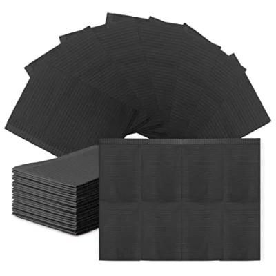 Disposable Black Tattoo Dental Bibs Piercing Waterproof 3-Ply Dental Napkin Tattoo Tray Table Covers