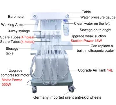 Cheap Portable Dental Unit with Air Compressor for Student