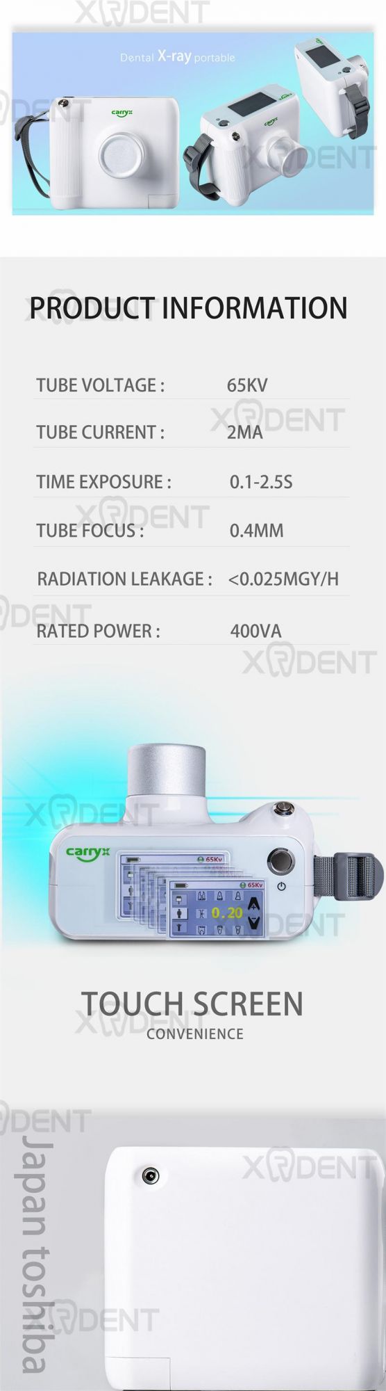 Xrdent Factory Manufactured Supply LCD Touch Screen Portable X-ray Machine Carryx