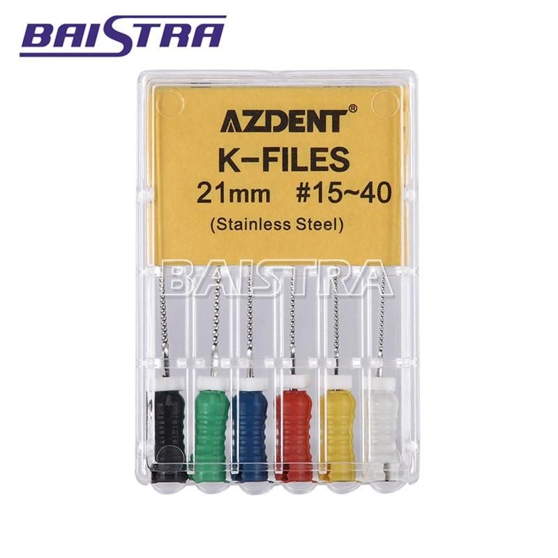 Azdent Hot Selling Dental Stainless Steel K Files 10# 21mm