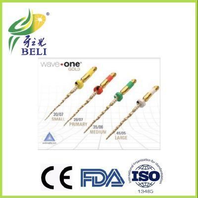 Dental Equipment USA Brand Wave One Gold Rotary Files Gold Heat Activation Files with CE and FDA