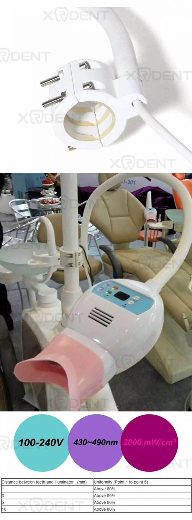 Teeth Whitening Lamp Connect with Dental Chair