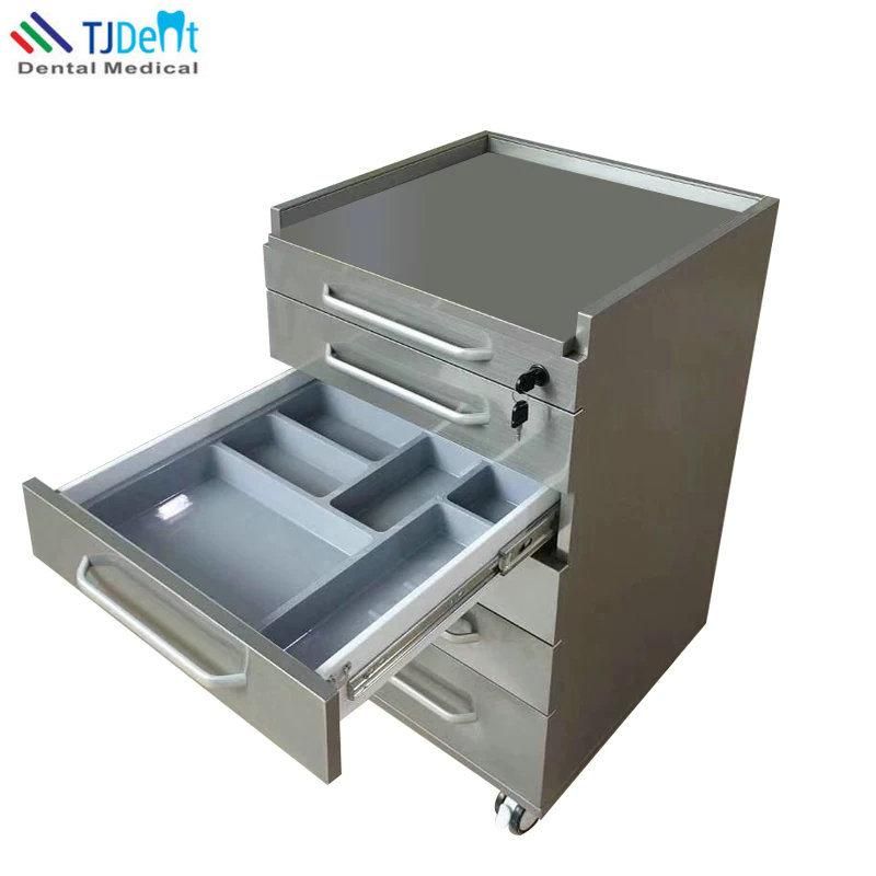 Stainless Steel Movable Convenient & Durable with Baffle Dental Clinic Cabinet