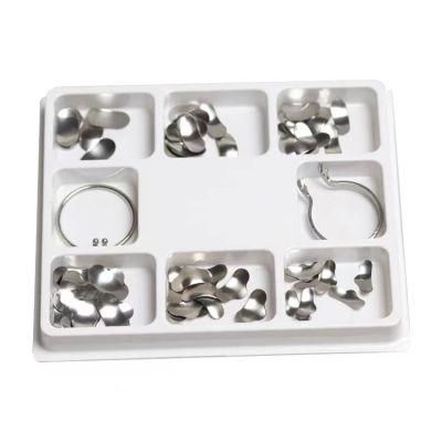 100PCS Full Kit Dental Matrix Sectional Contoured Metal Matrices No. 1.398 + 2 Rings