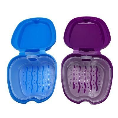 Apple Shape Denture Case False Teeth Case with Strainer