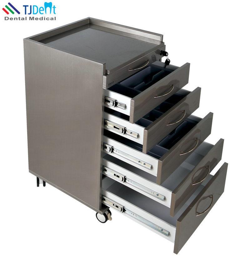 Stainless Steel Movable Convenient & Durable with Baffle Dental Clinic Cabinet