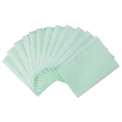 Dental Consumables 13&prime;&prime;x18&prime;&prime; Disposable High Absorbent Dental Green Bib for Adult