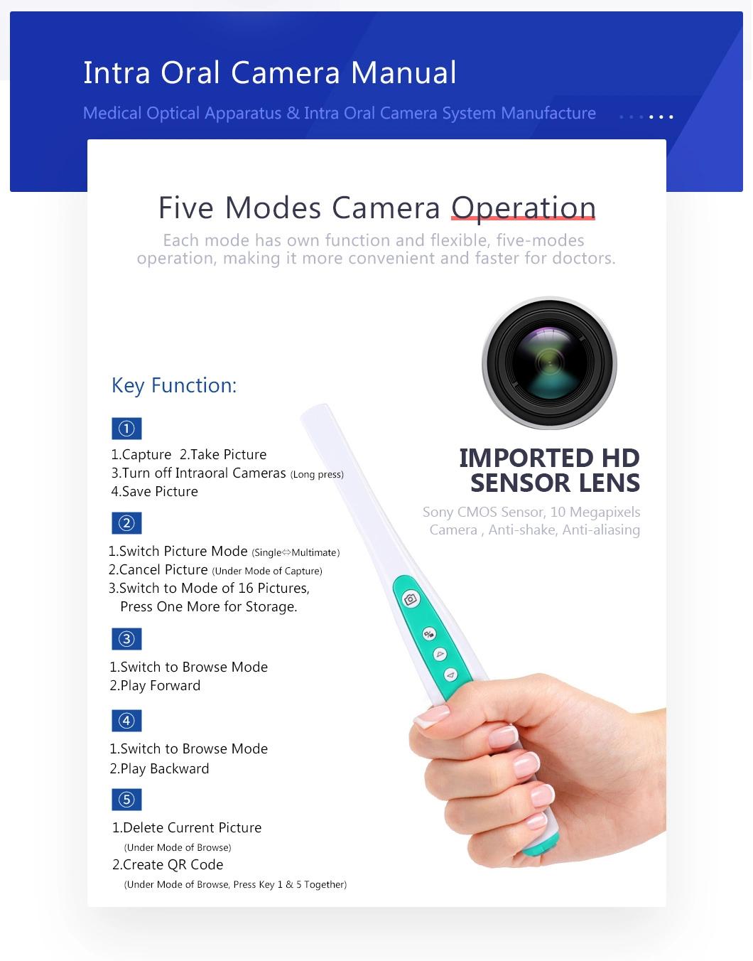 Cheap Price Updated Dental Camera Capture&Delete Button Mouth Viewer