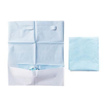 Medical Consumables Tissue and Waterproof PE Poly 2ply Disposable Dental Bib with Tie Pocket