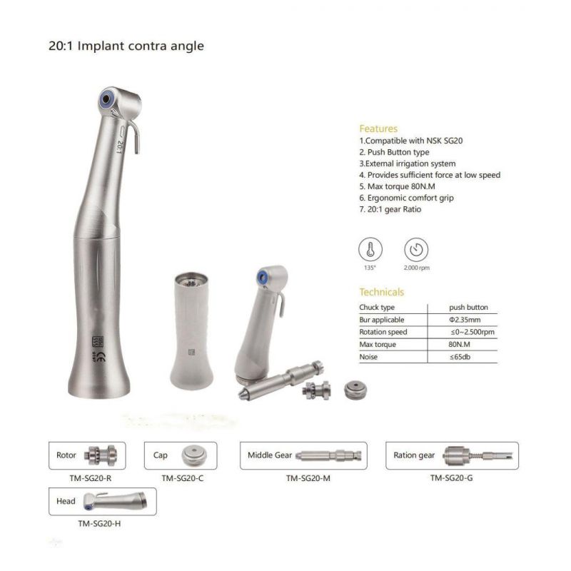 Dental Low-Speed Handpiece Different Kinds of Angles